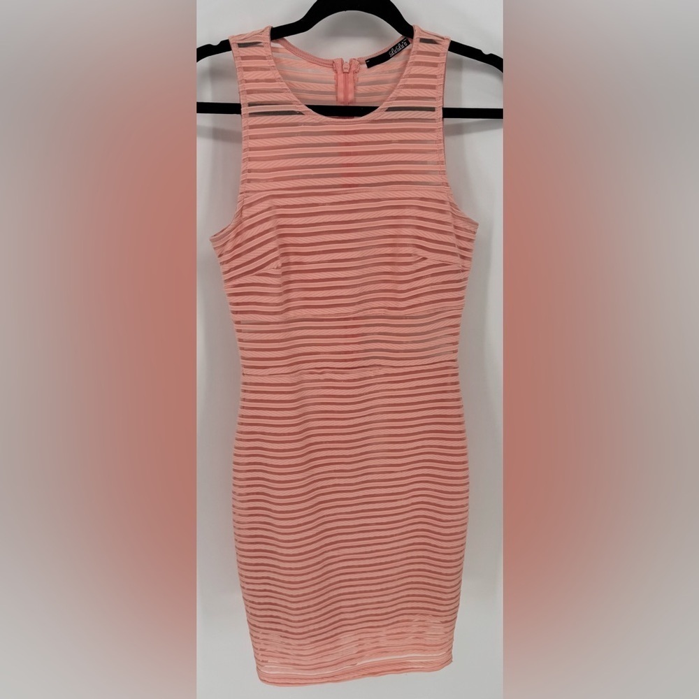 LuLu's Mesh Mid Sheer Sleeveless Mini Dress